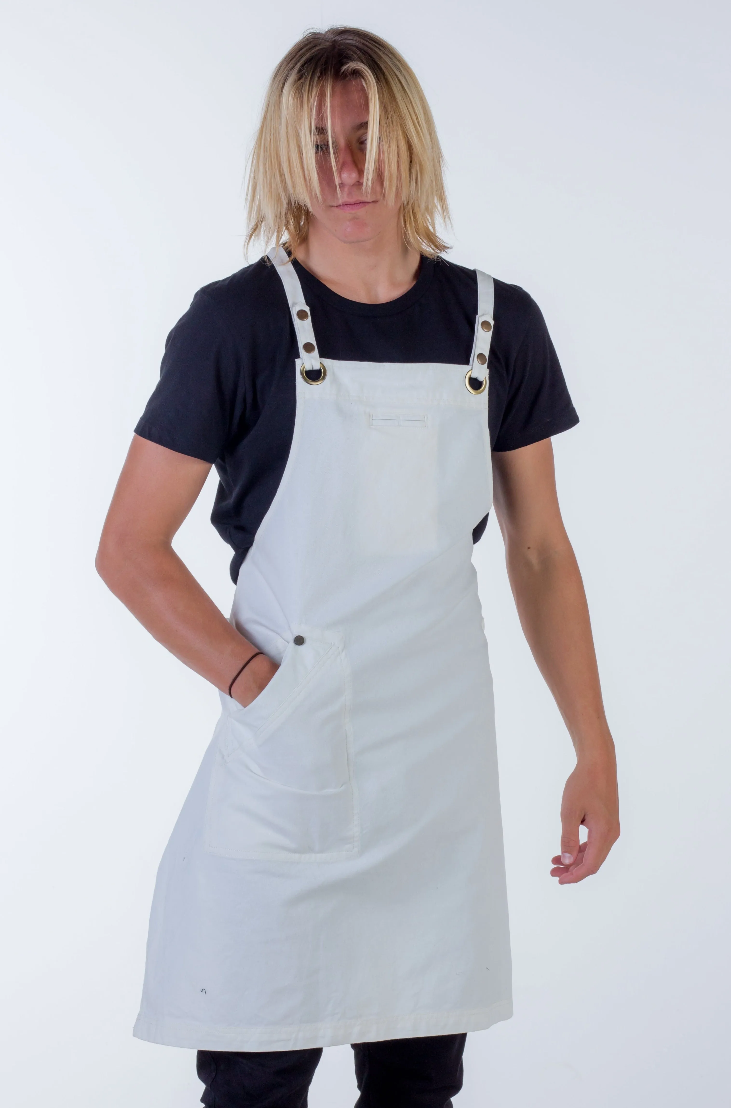 Denim apron Ivory fitzroy