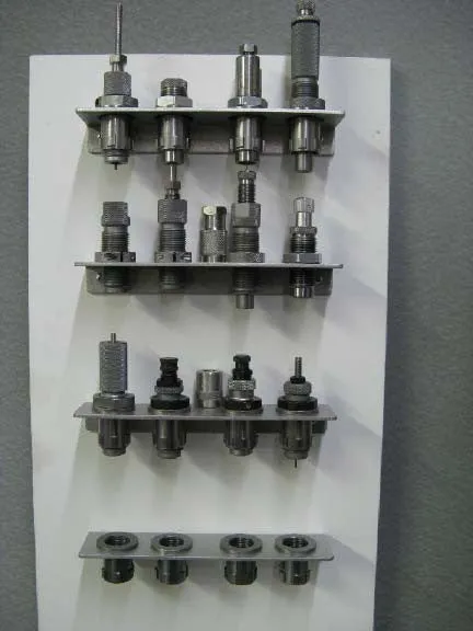 Die storage rack for the Hornady Lock N Load bushings