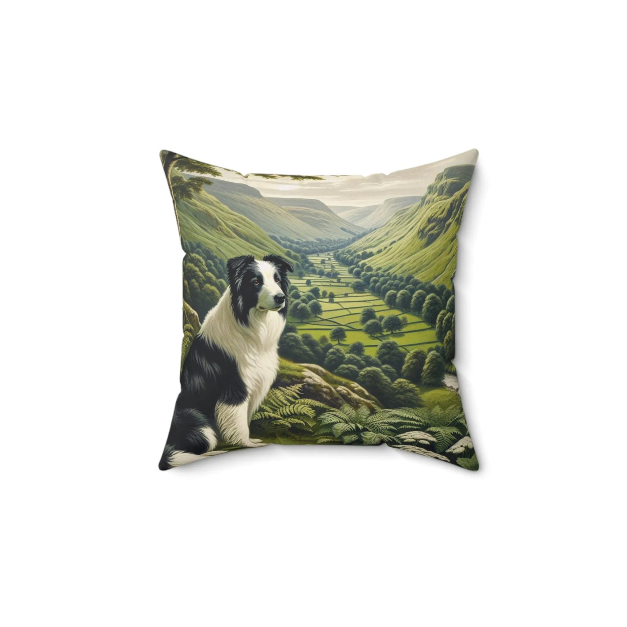 Faux Suede Square Pillow for Border Collie lovers