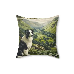 Faux Suede Square Pillow for Border Collie lovers