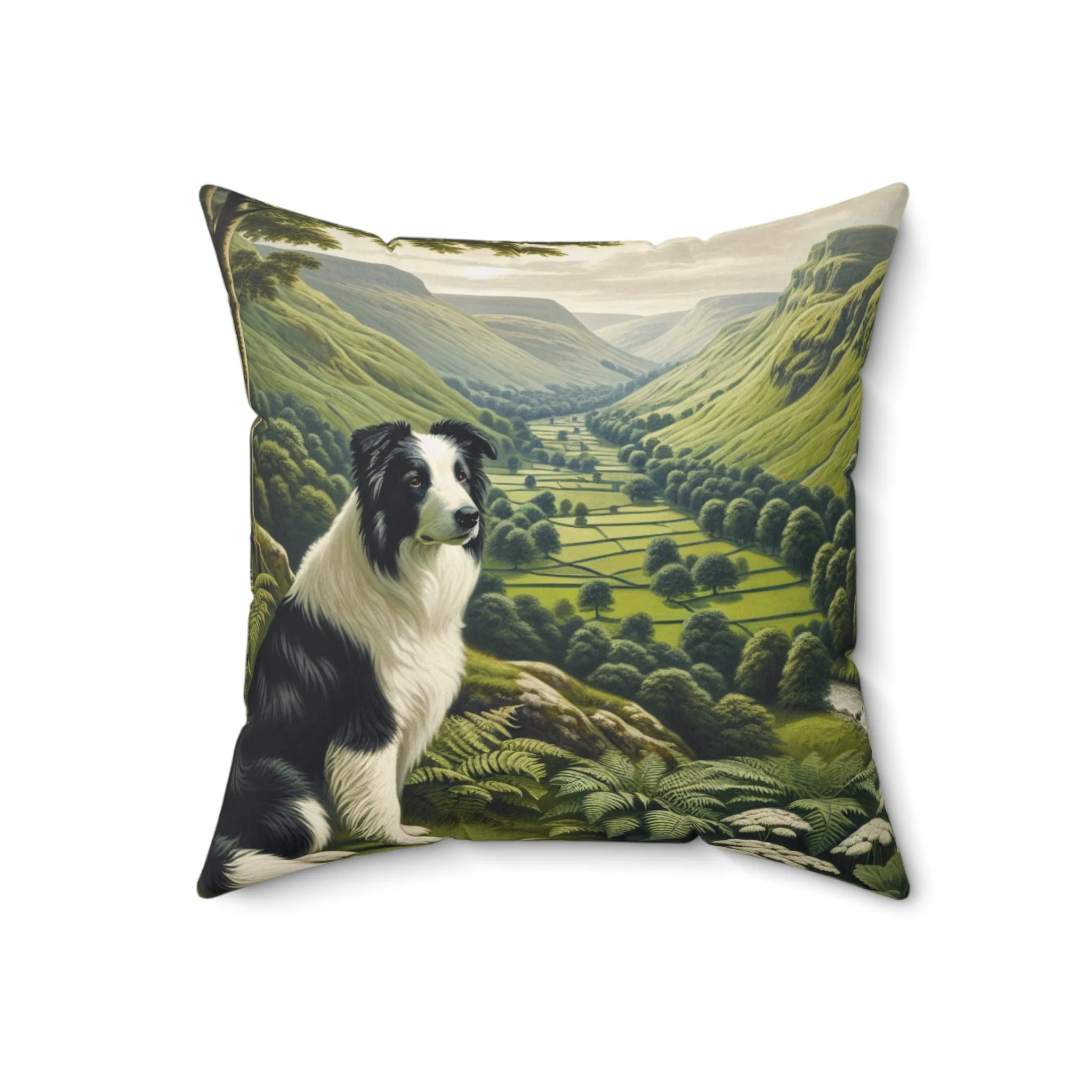 Faux Suede Square Pillow for Border Collie lovers