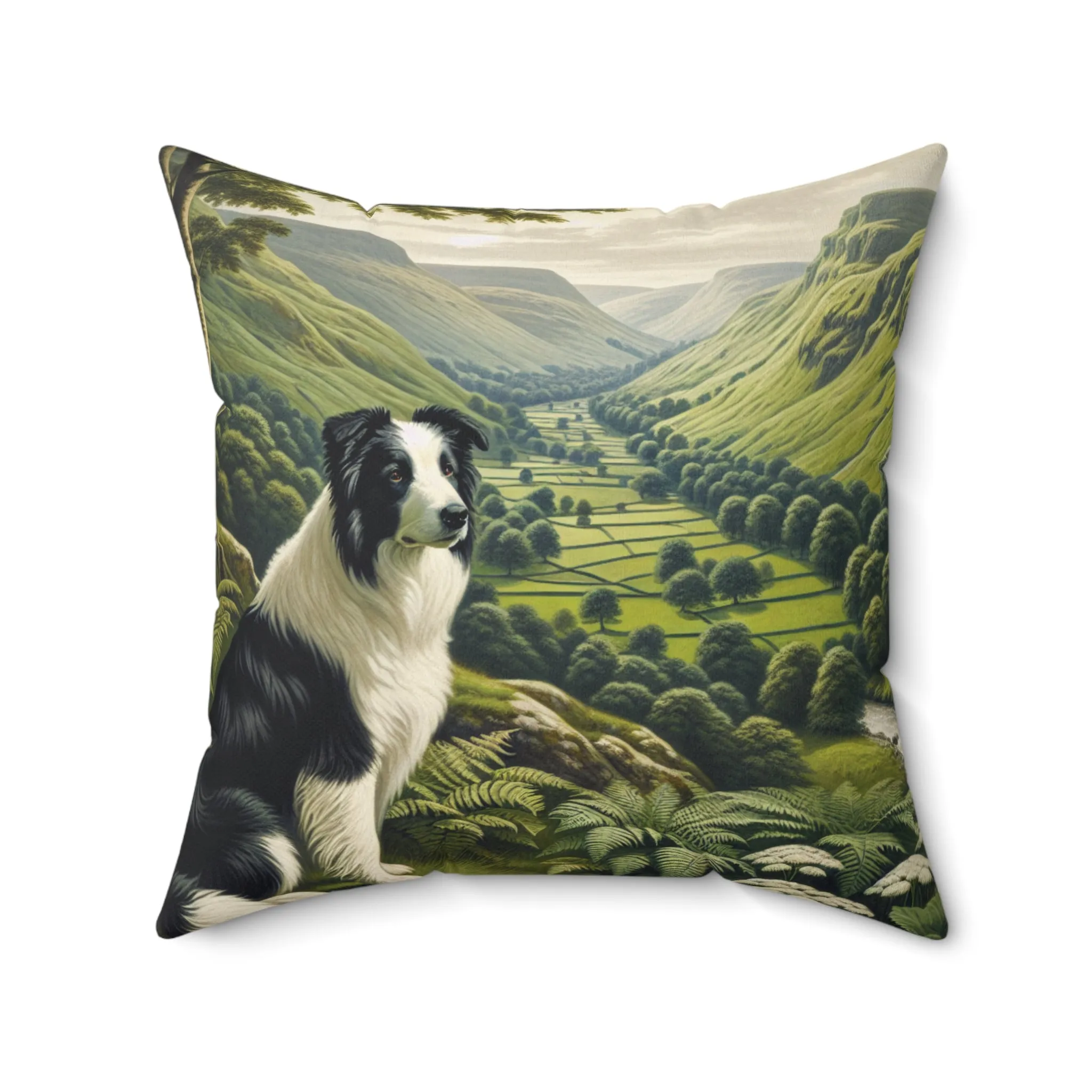 Faux Suede Square Pillow for Border Collie lovers