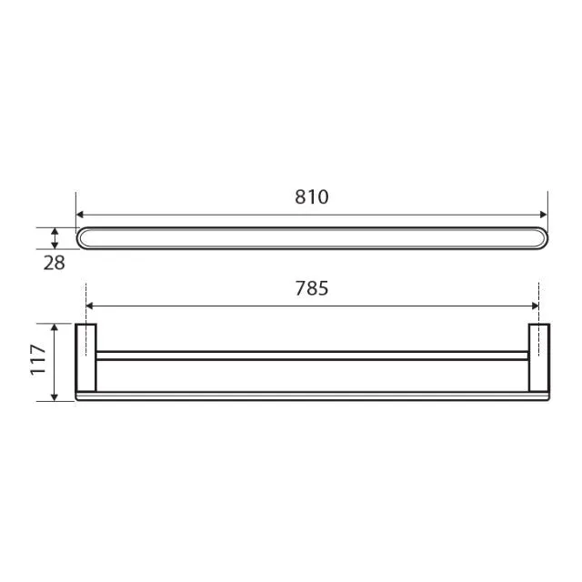 Fienza Empire Double Towel Rail 810mm