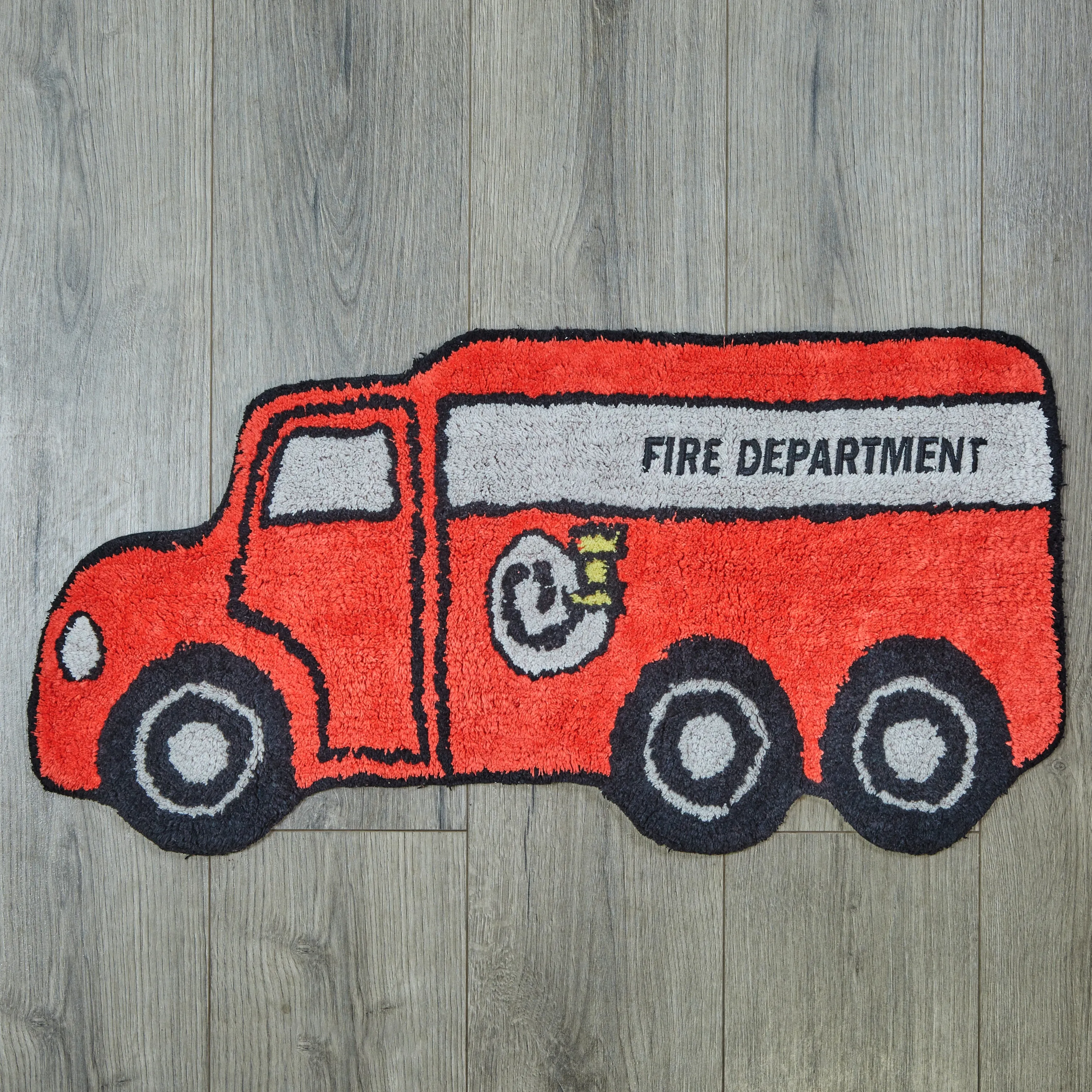 Firetruck Bedroom or Bathroom Rug - 15x30 in