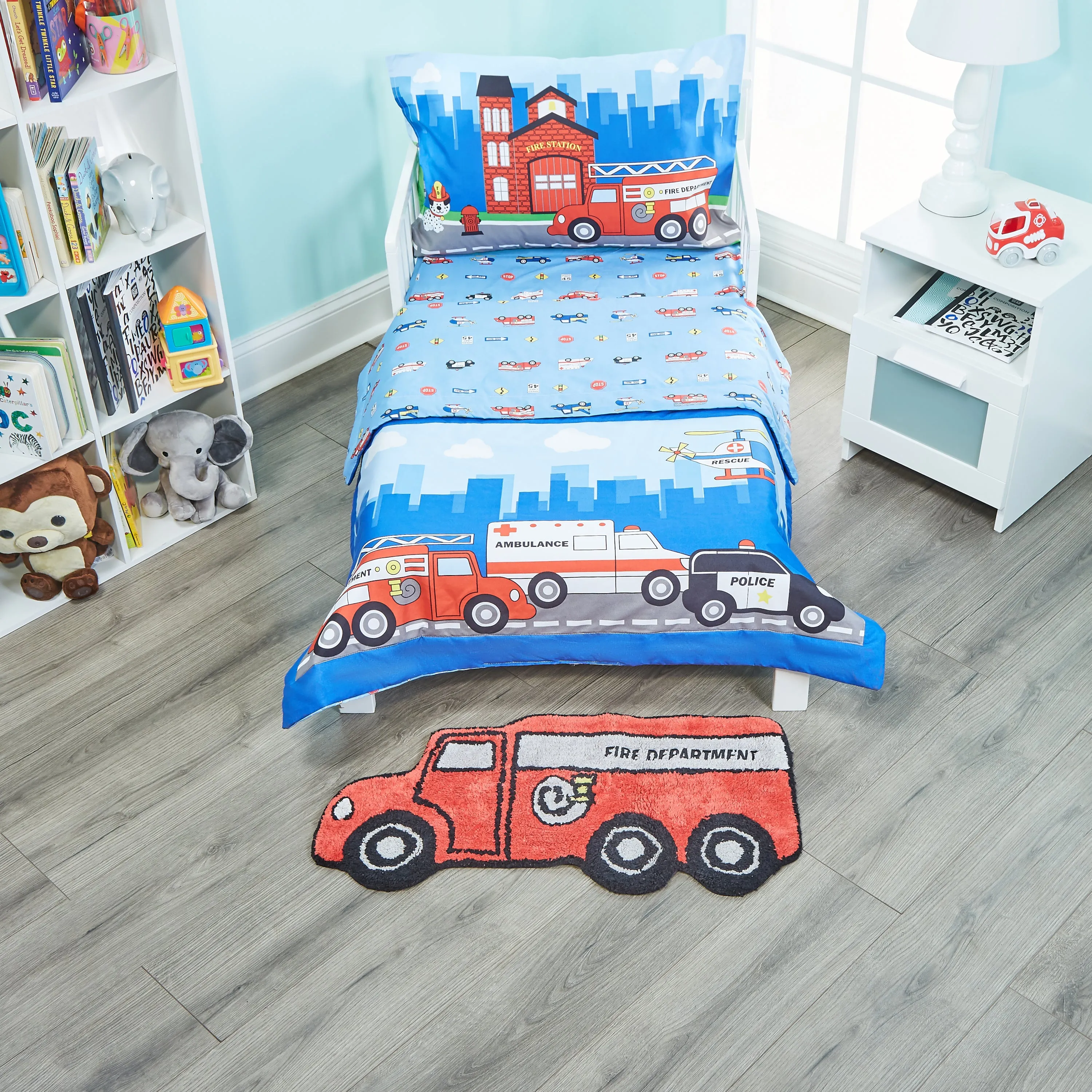 Firetruck Bedroom or Bathroom Rug - 15x30 in