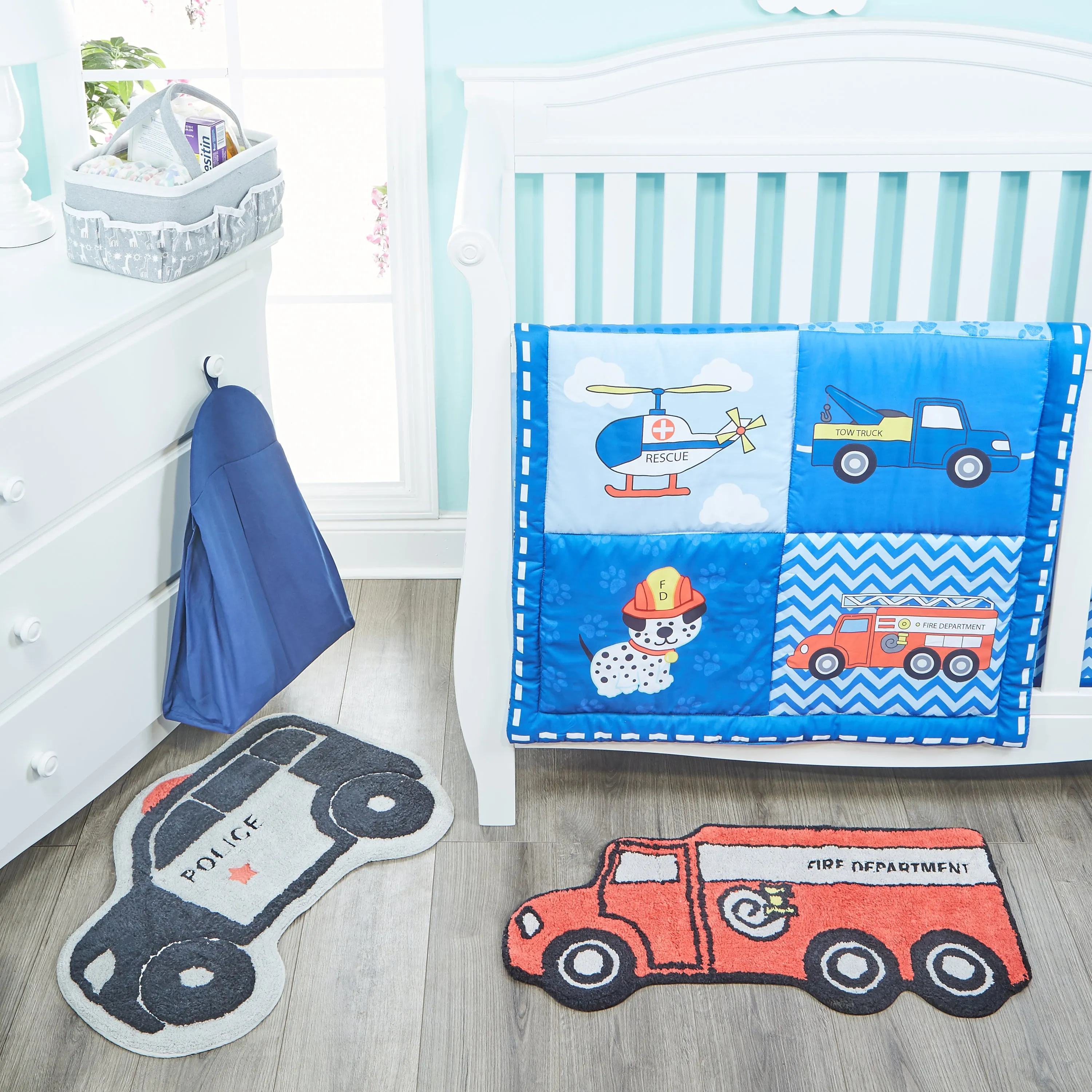 Firetruck Bedroom or Bathroom Rug - 15x30 in