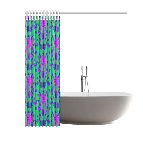 Floral Beadwork Four Clans Deep Lake Shower Curtain 60"x72"