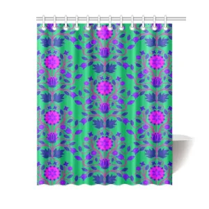 Floral Beadwork Four Clans Deep Lake Shower Curtain 60"x72"