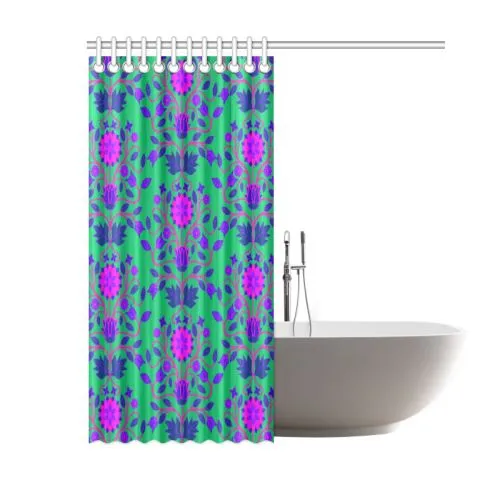 Floral Beadwork Four Clans Deep Lake Shower Curtain 60"x72"