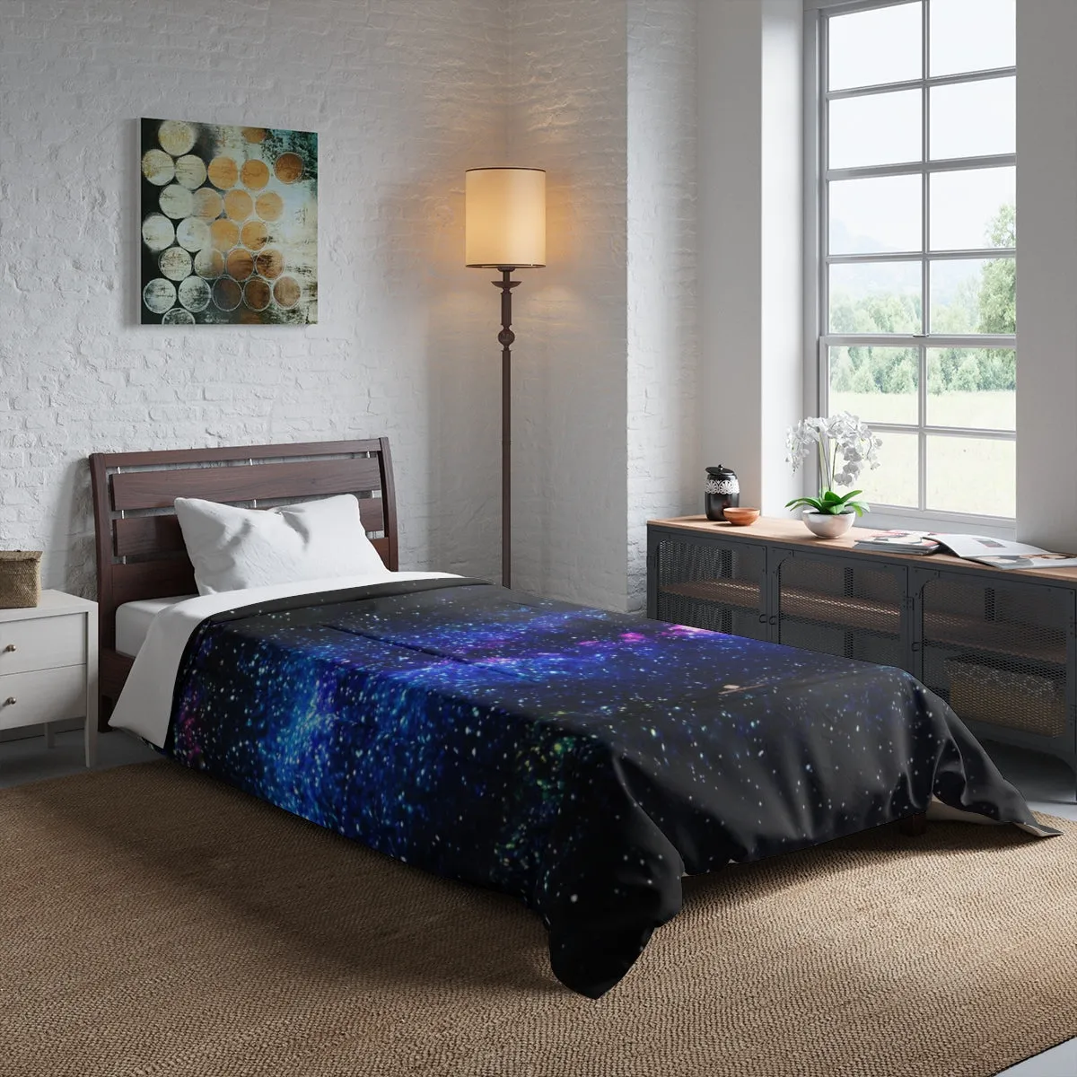 Galaxy Print Comforter, Luxury Best Comforter For King/Queen/Full/Twin-Printed in USA