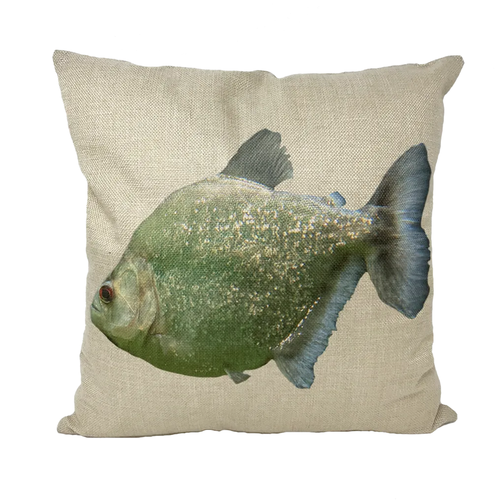 Glitter Green Fish Throw Pillows