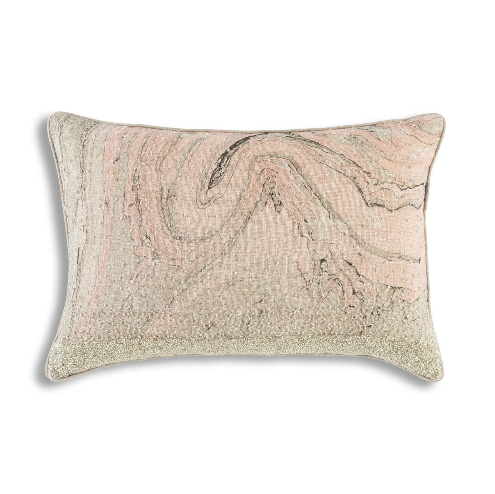 Granite Beaded Lumbar Pillow