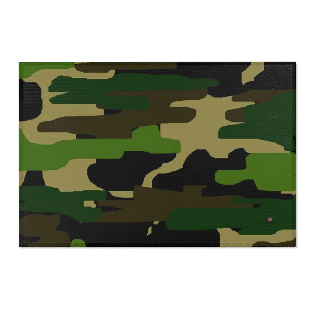 Green Camo Designer Area Rugs