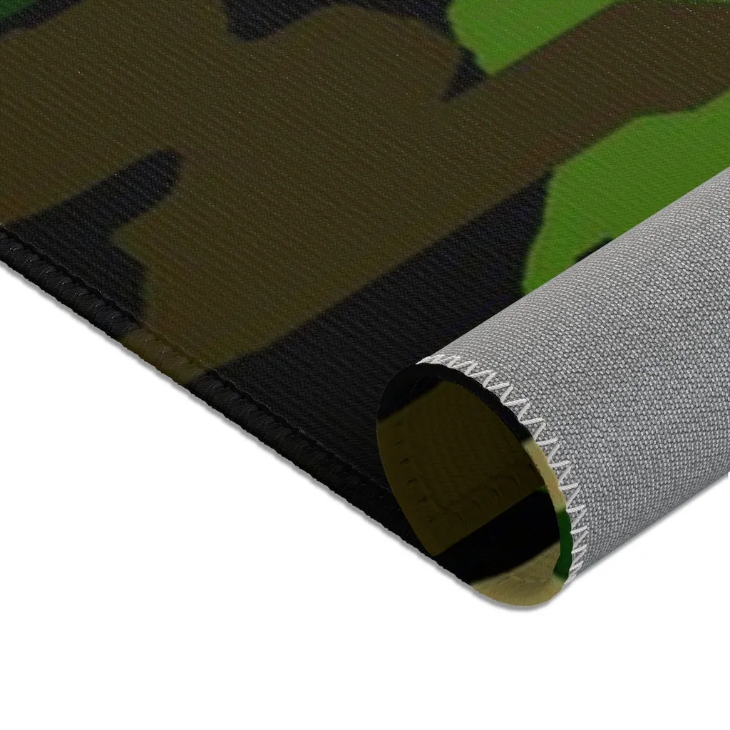 Green Camo Designer Area Rugs