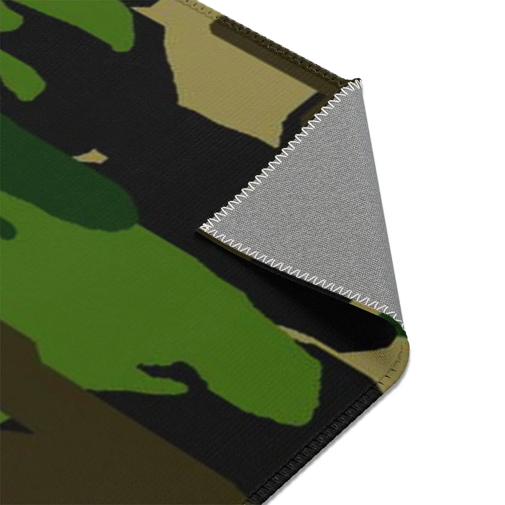 Green Camo Designer Area Rugs