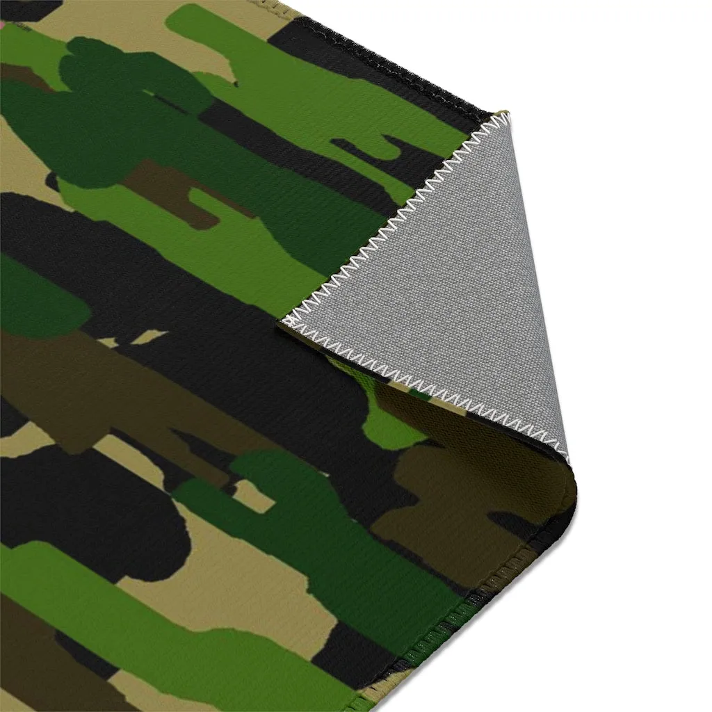 Green Camo Designer Area Rugs