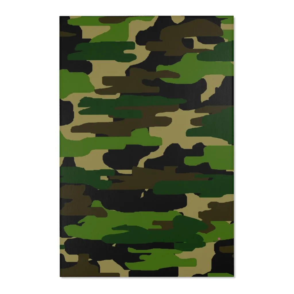 Green Camo Designer Area Rugs