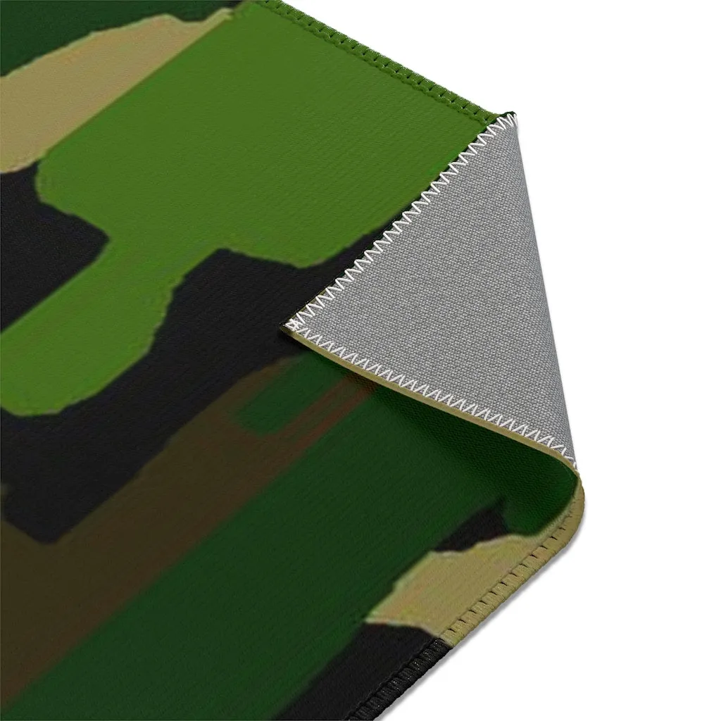 Green Camo Designer Area Rugs