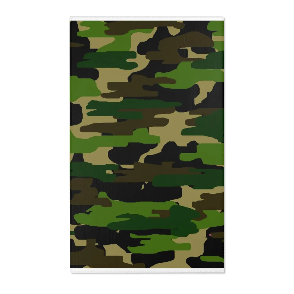 Green Camo Designer Area Rugs