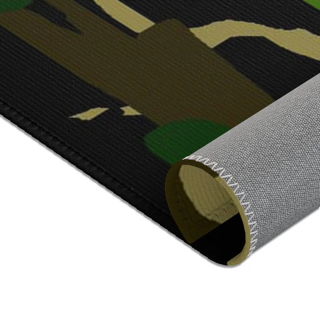 Green Camo Designer Area Rugs