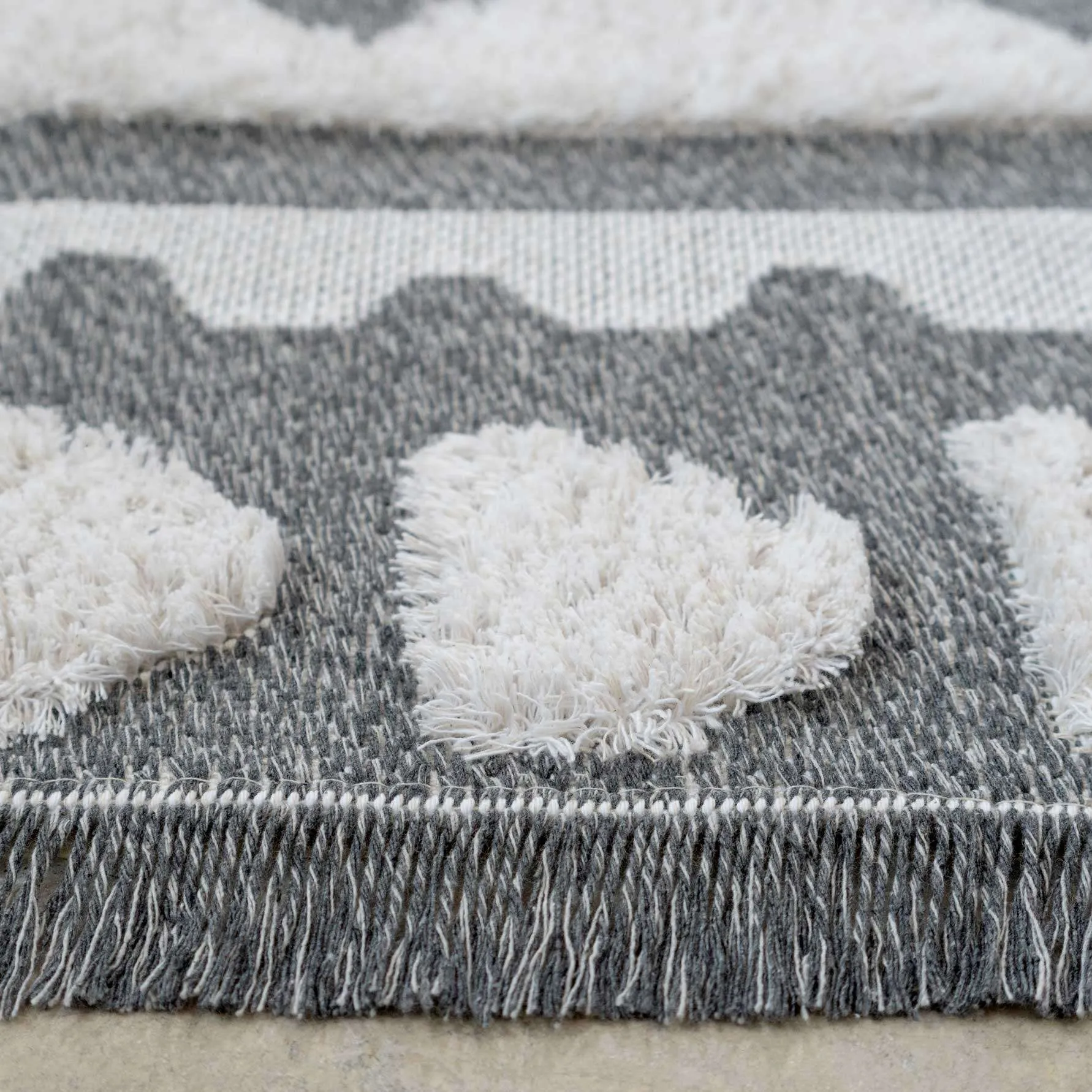 Grey Tribal Soft Tufted Sustainable Rug - Rafati