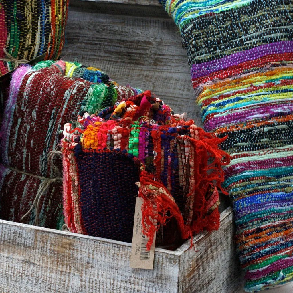 Handmade Indian Rag Rugs - 4 Colours - Cotton & Recycled Materials - Fairly Traded