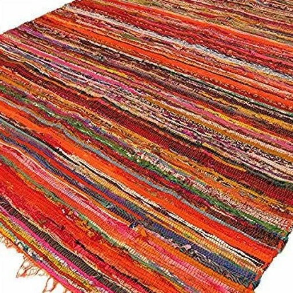 Handmade Indian Rag Rugs - 4 Colours - Cotton & Recycled Materials - Fairly Traded