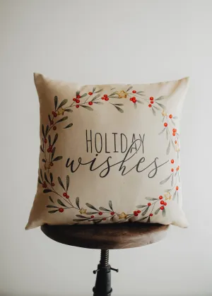 Holiday Wishes Throw Pillow Cover | Gift Ideas | Christmas Home Decor | Christmas Throw Pillows | Luxury Home Decor | Farmhouse Decor