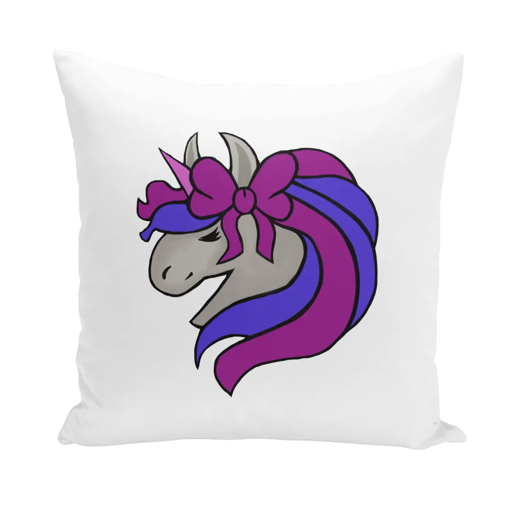 JohnsonKelly_UnicornHead2 Throw Pillows