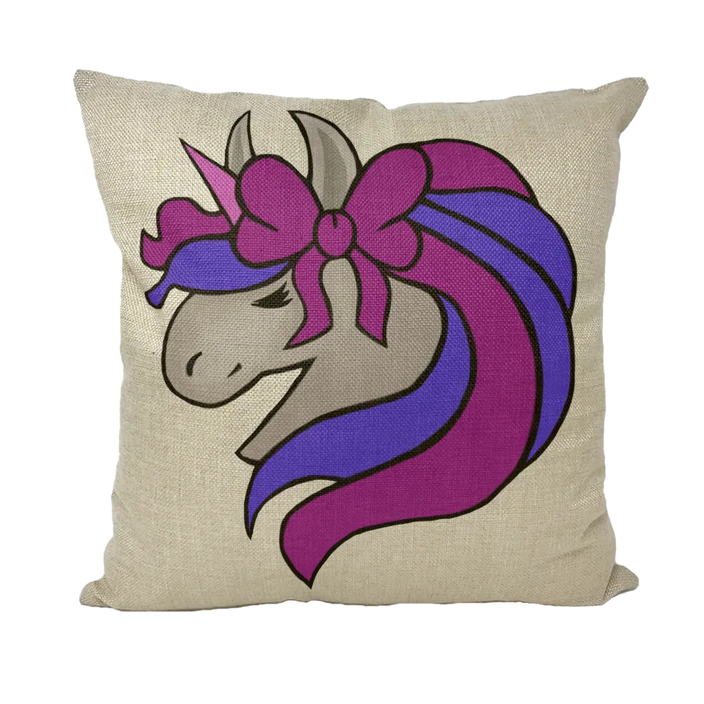 JohnsonKelly_UnicornHead2 Throw Pillows