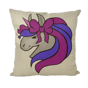 JohnsonKelly_UnicornHead2 Throw Pillows