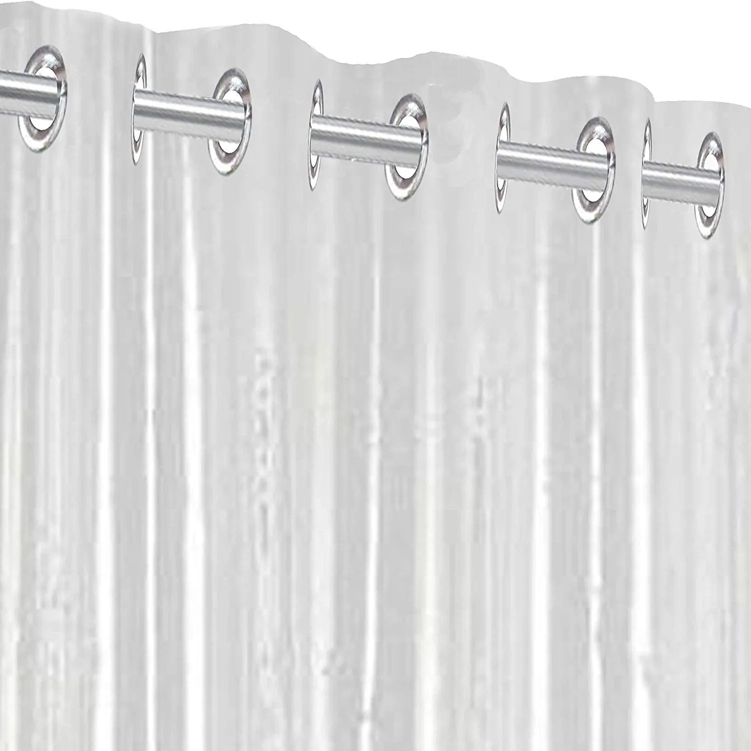 Kuber Industries PVC .30 MM Shower Curtain | Waterproof PVC & Coin Print | Semi-Transparent Curtains | Size 244 x 138 CM, 8 Feet (Transparent) | Stylish and Functional Shower Curtain