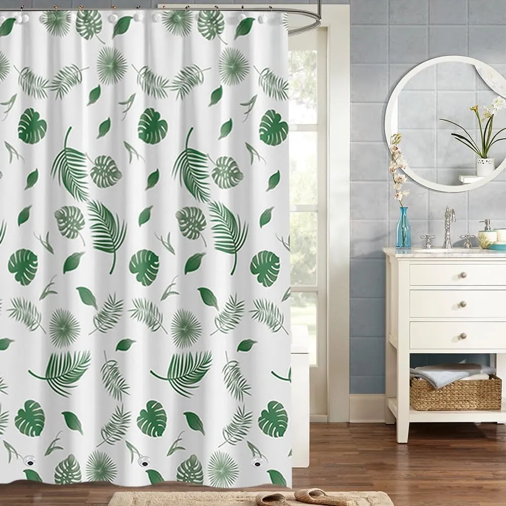 Kuber Industries Shower Curtain | PEVA Shower Curtain | Bath Drape | Shower Curtain for Bathroom | AC Shower Curtain | Shower Curtain for Hotel-Home with 12 Hooks | FQ002MC | Multicolor