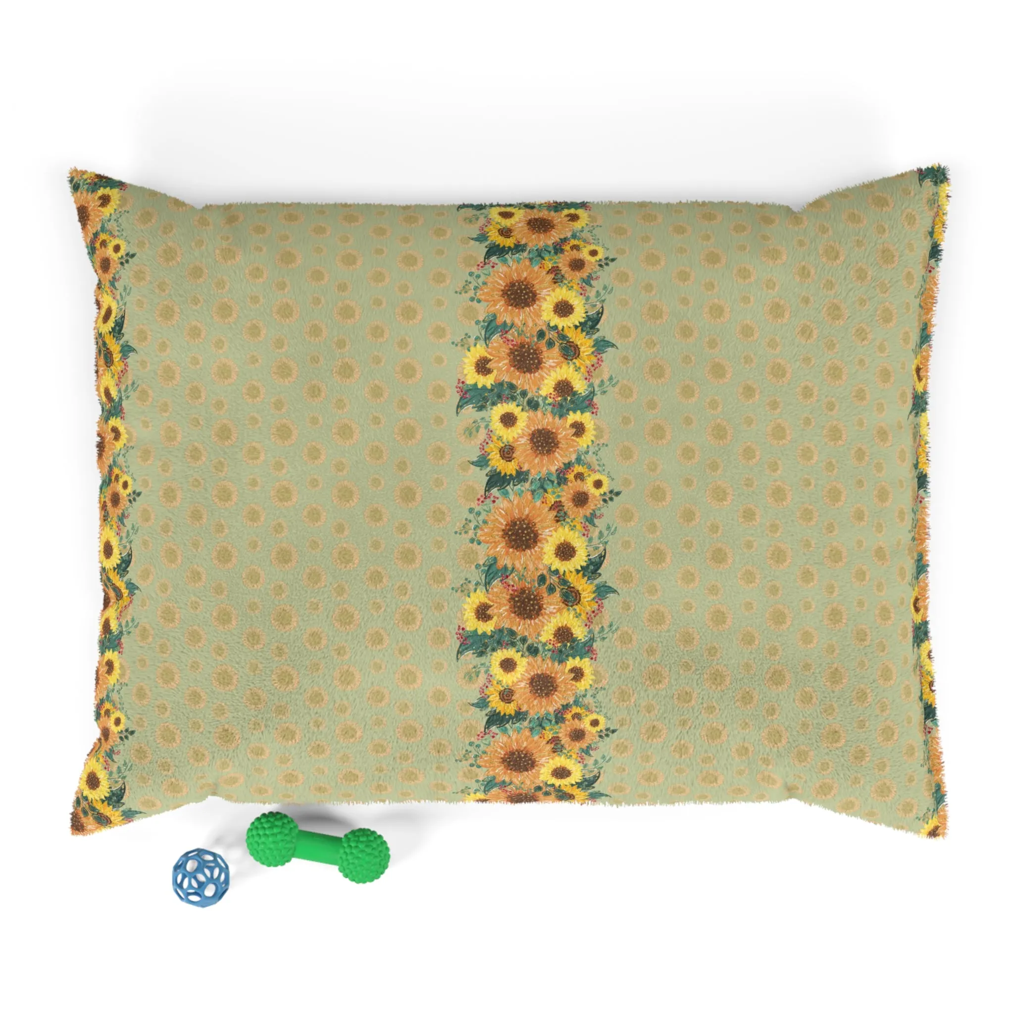 Luxury Pet Bed, feather soft fleece, Sunflowers