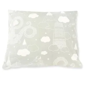 Majvillan Pillow Case Dragon Sky Grey