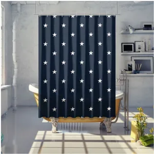 Midnight Star Shower Curtains