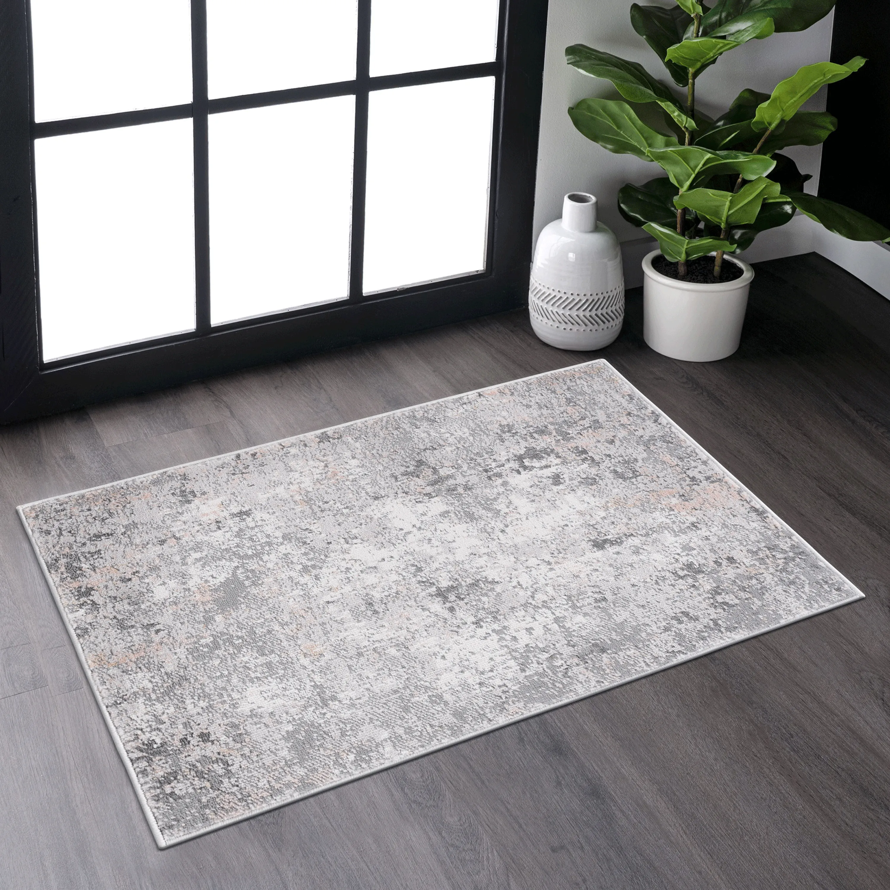 NAAR MARFI Collection 2X3 Grey/Multi/Abstract Non-Shedding Living Room Bedroom Dining Home Office Stylish and Stain Resistant Area Rug