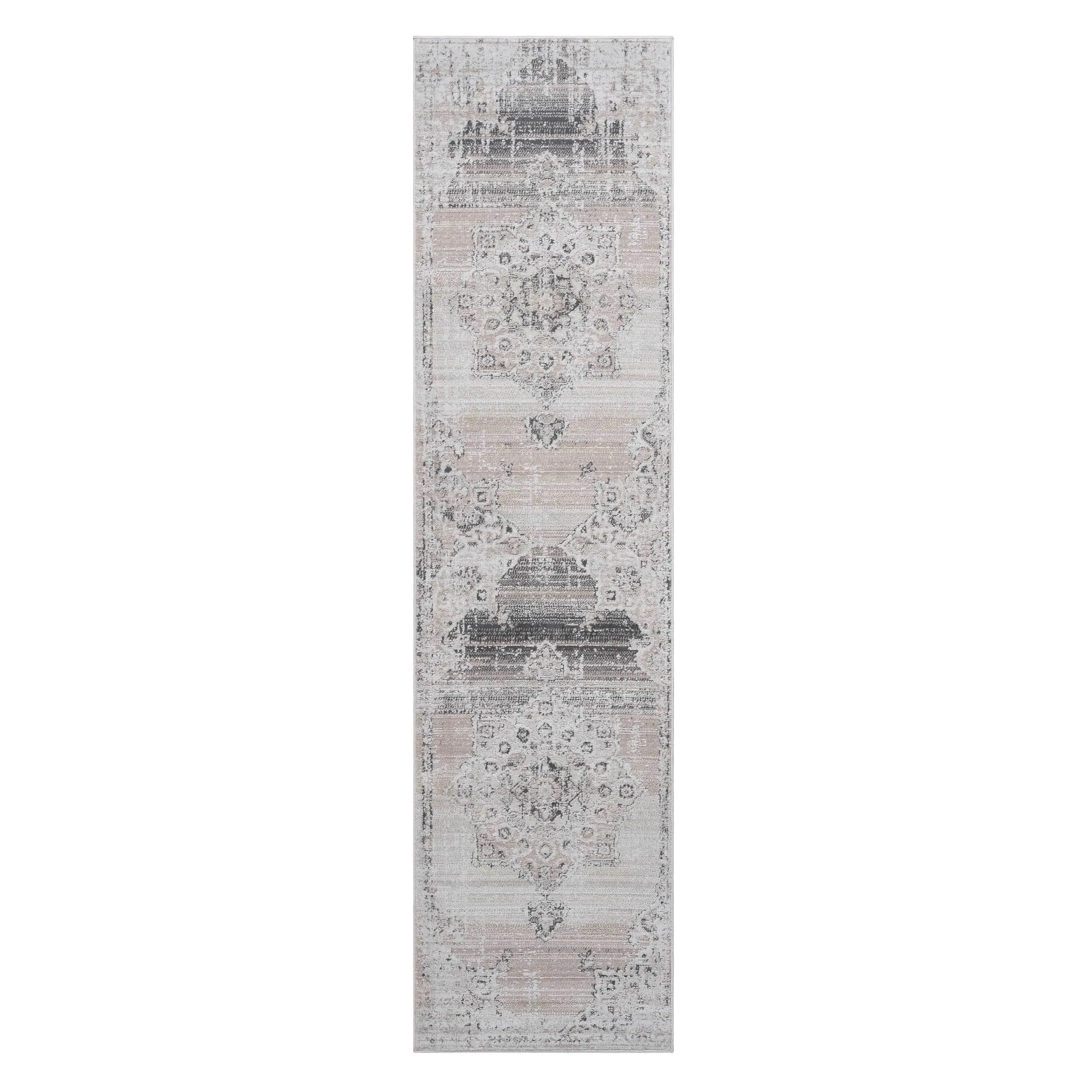 NAAR PAYAS Collection 2X8 Cream/Beige /Medallion Non-Shedding Living Room Bedroom Dining Home Office Stylish and Stain Resistant Area Rug