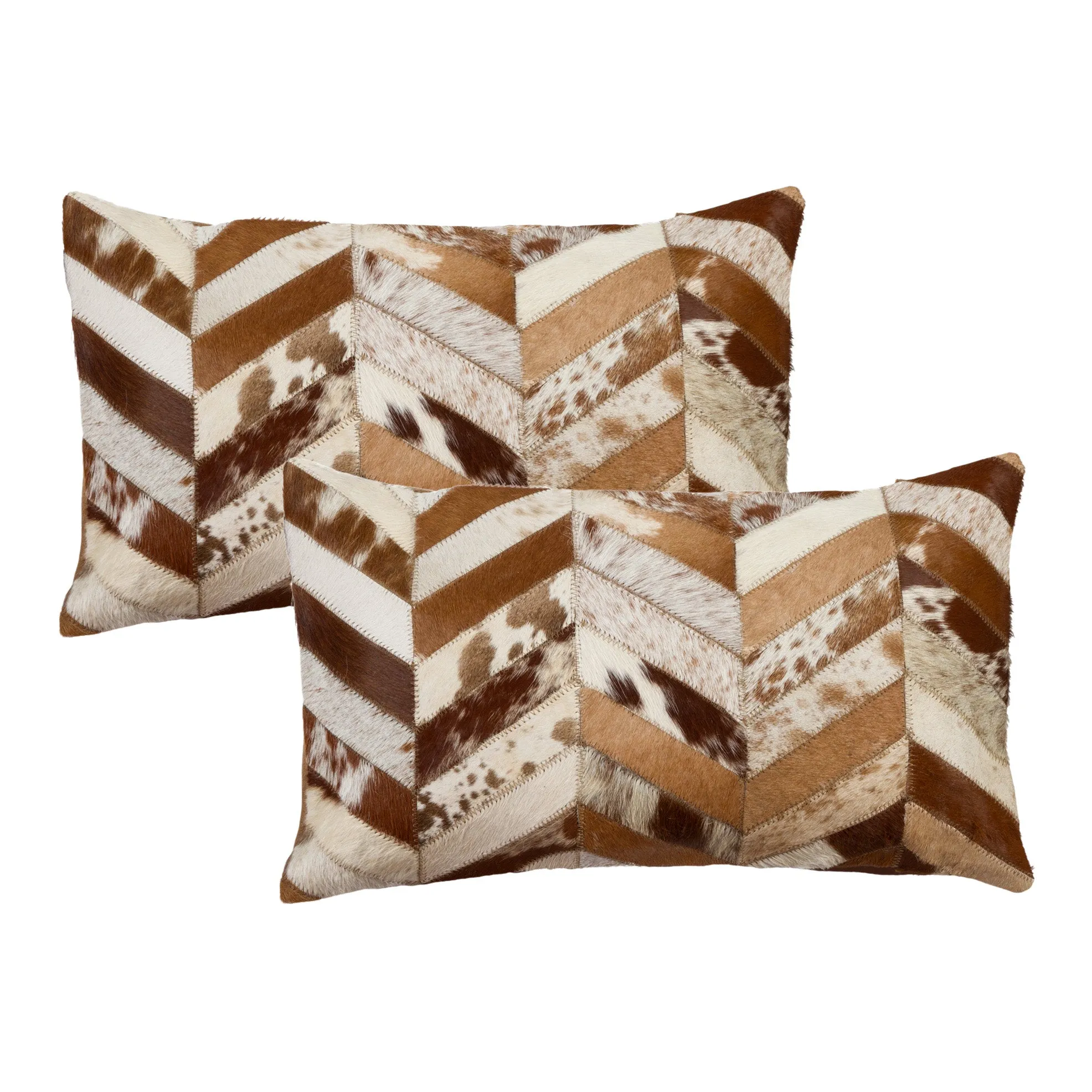 Natural Home Decor Torino Chevron Cowhide Pillow-2-Piece