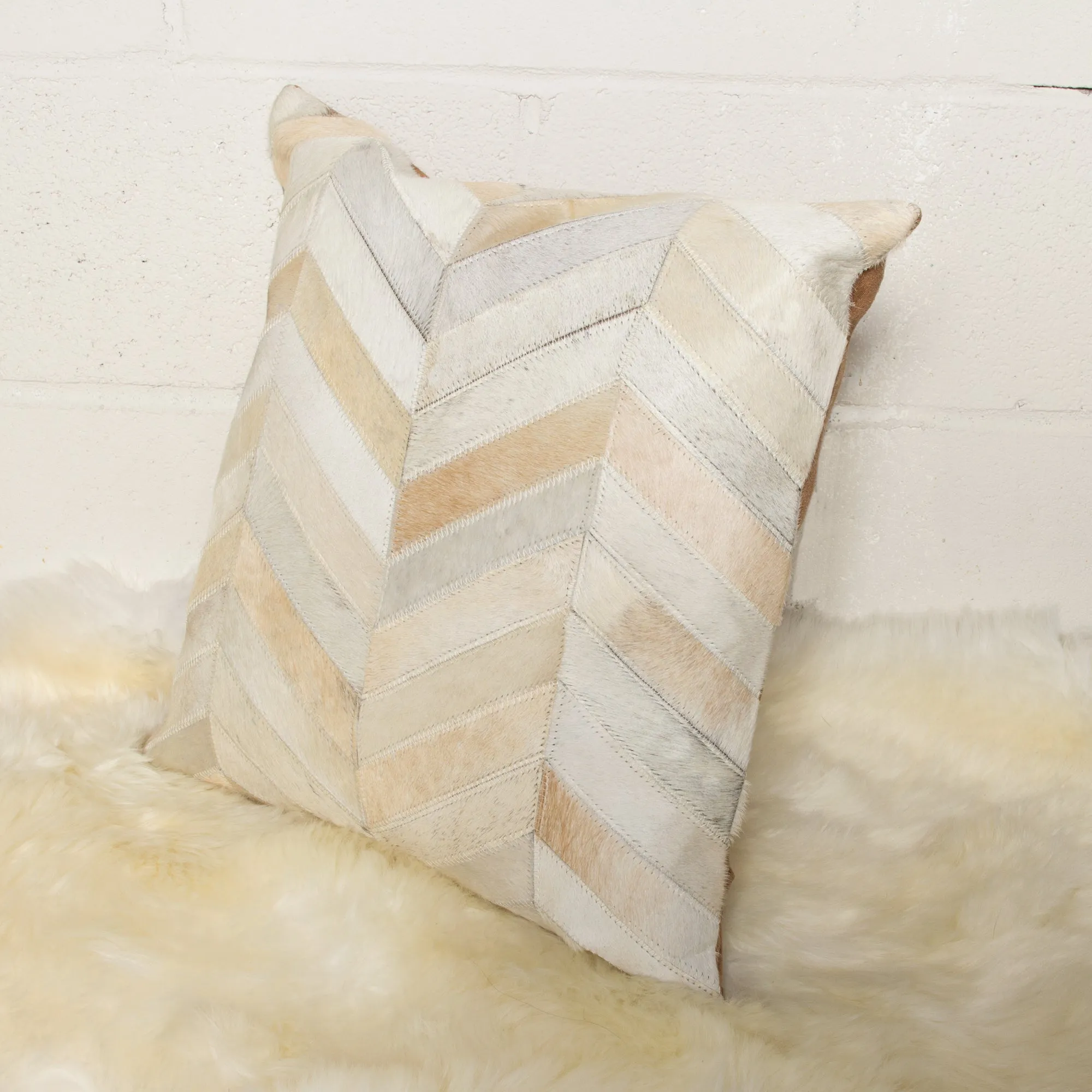 Natural Home Decor Torino Chevron Cowhide Pillow-2-Piece