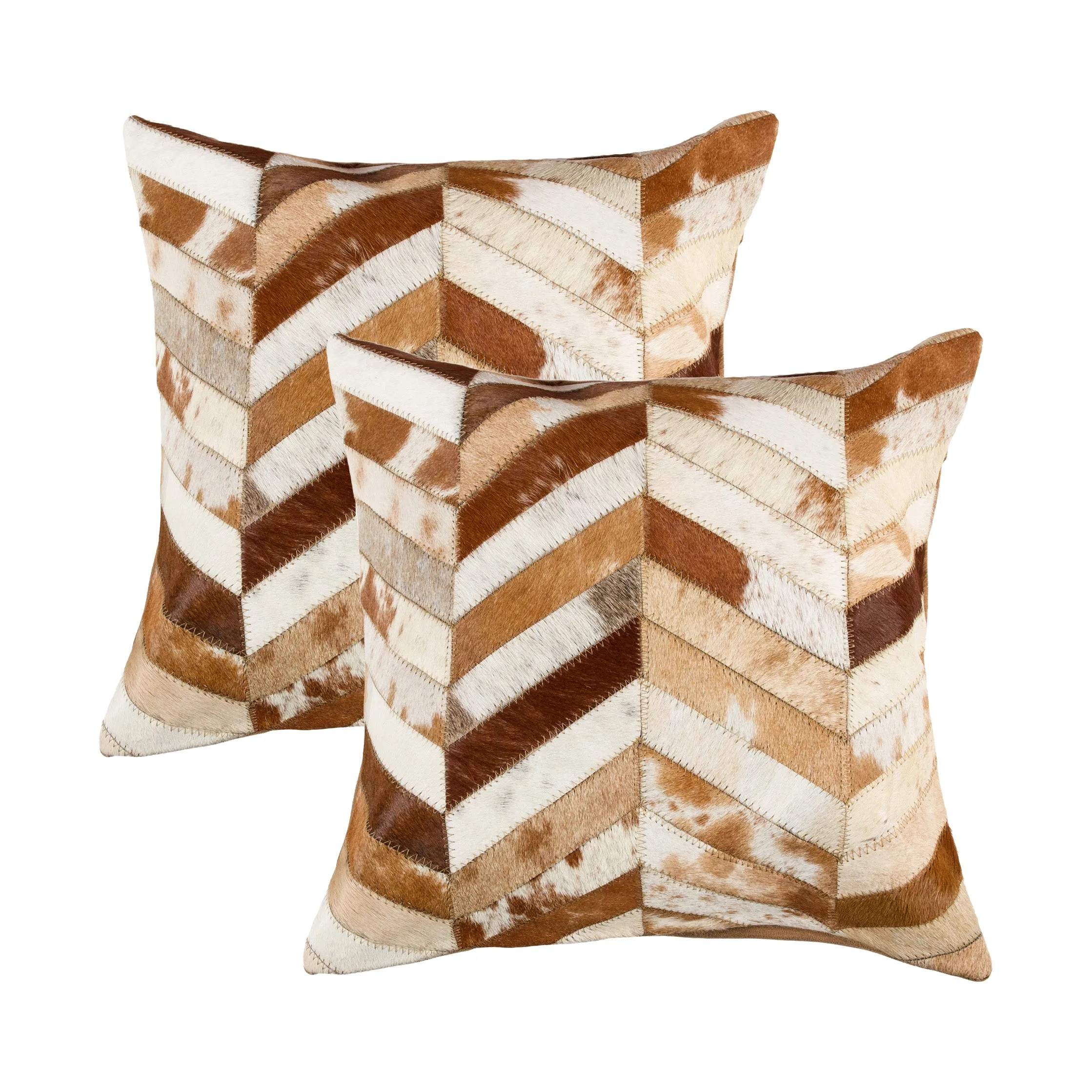 Natural Home Decor Torino Chevron Cowhide Pillow-2-Piece