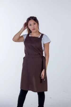 Orthodox Cross Over Apron Chocolate Brown