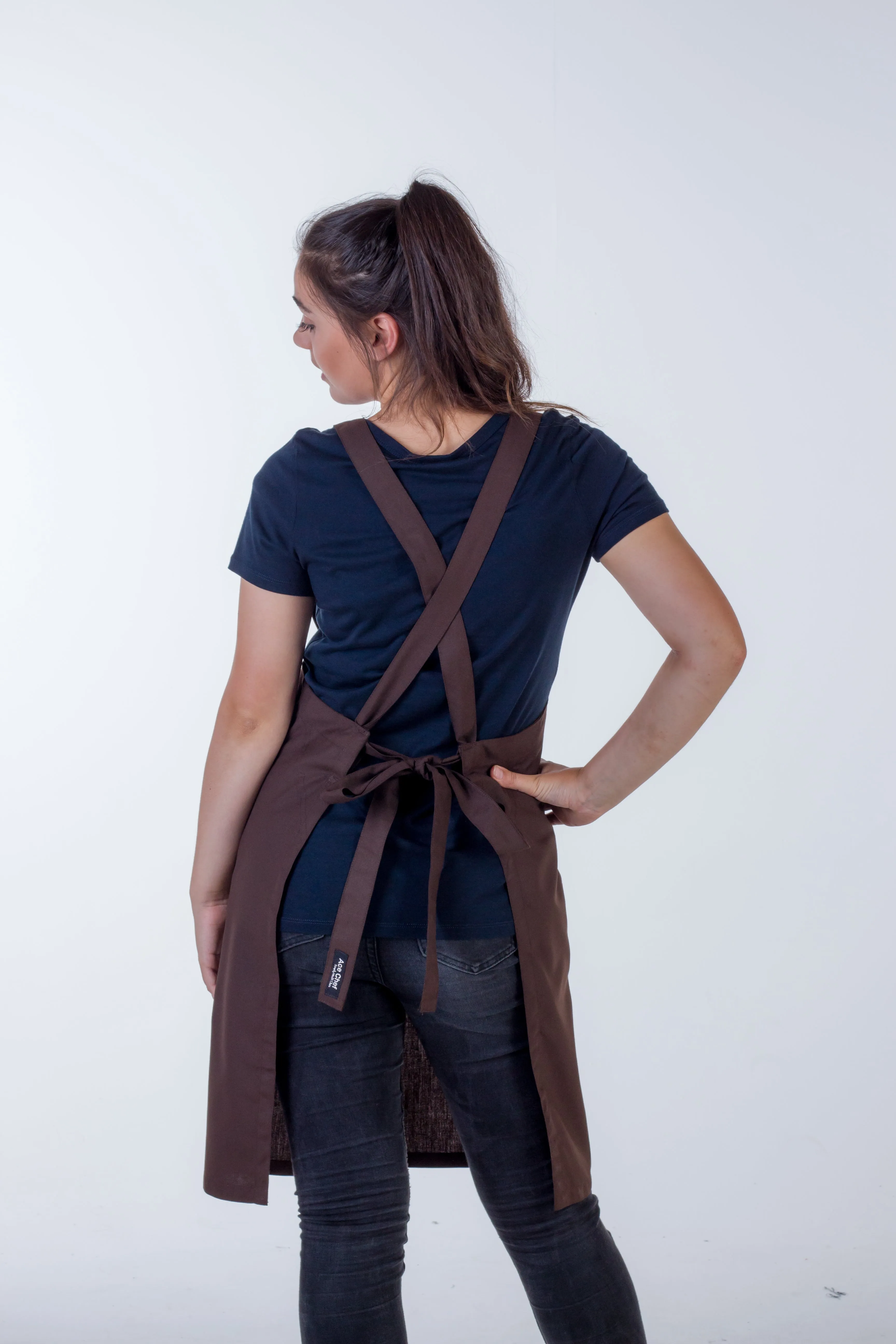 Orthodox Cross Over Apron Chocolate Brown