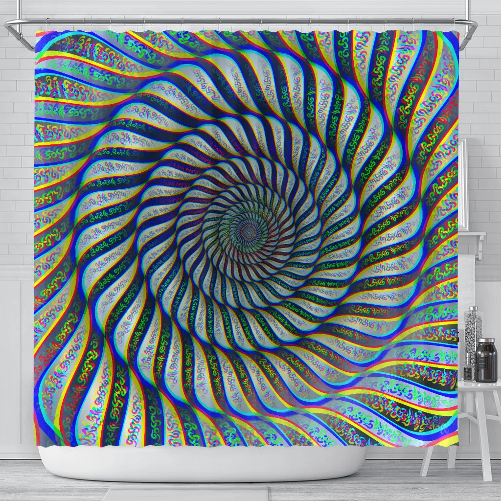 Phonetic Vortex Shower Curtain