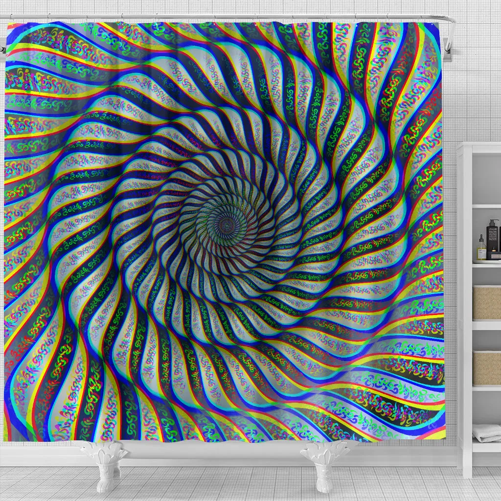 Phonetic Vortex Shower Curtain