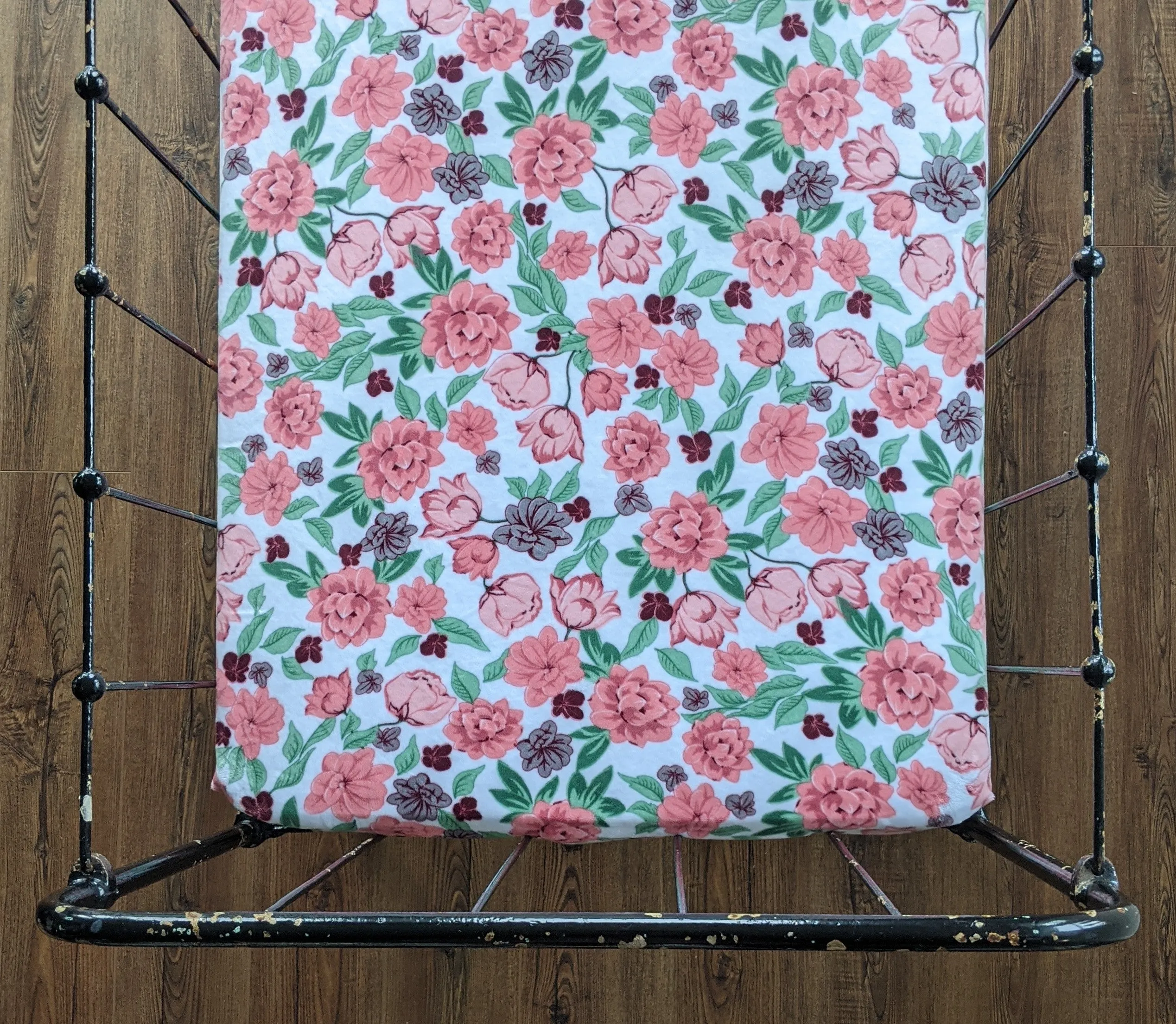 Pretty in Pink Floral Crib Sheet