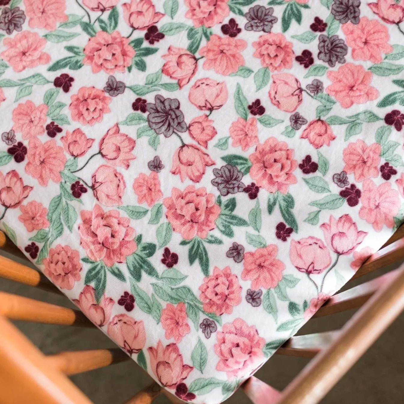 Pretty in Pink Floral Crib Sheet