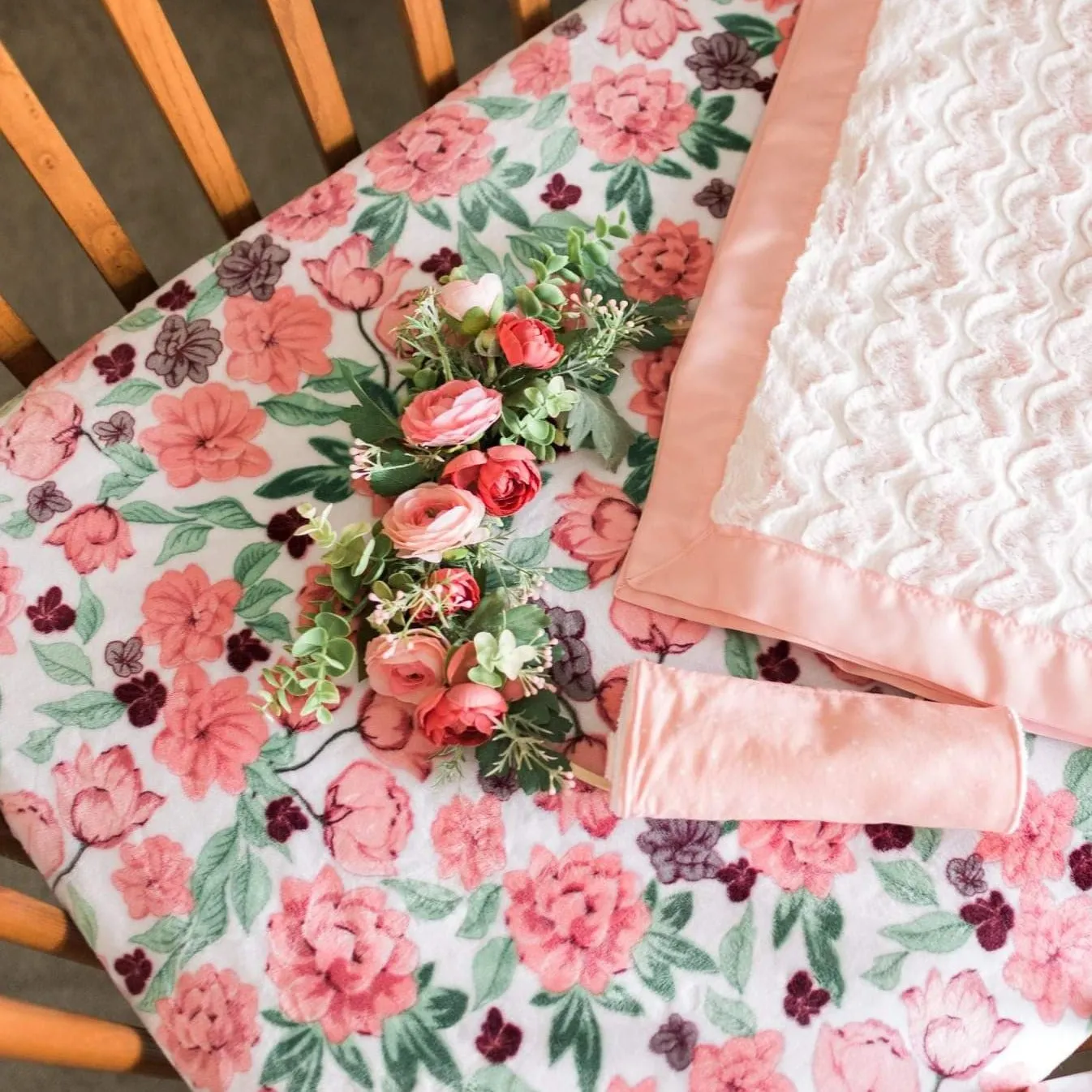 Pretty in Pink Floral Crib Sheet