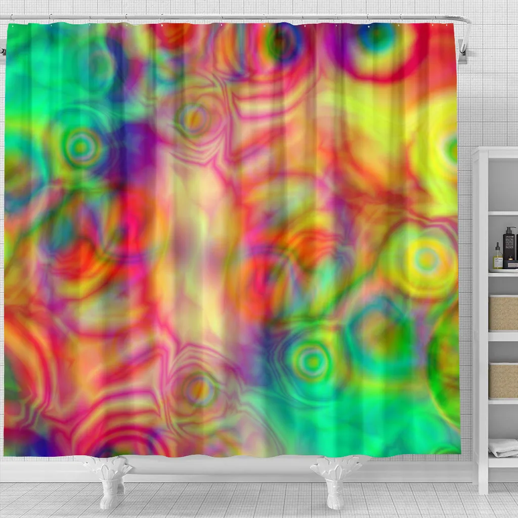 Psychedelic Energetic Flow Shower Curtain | Yantrart