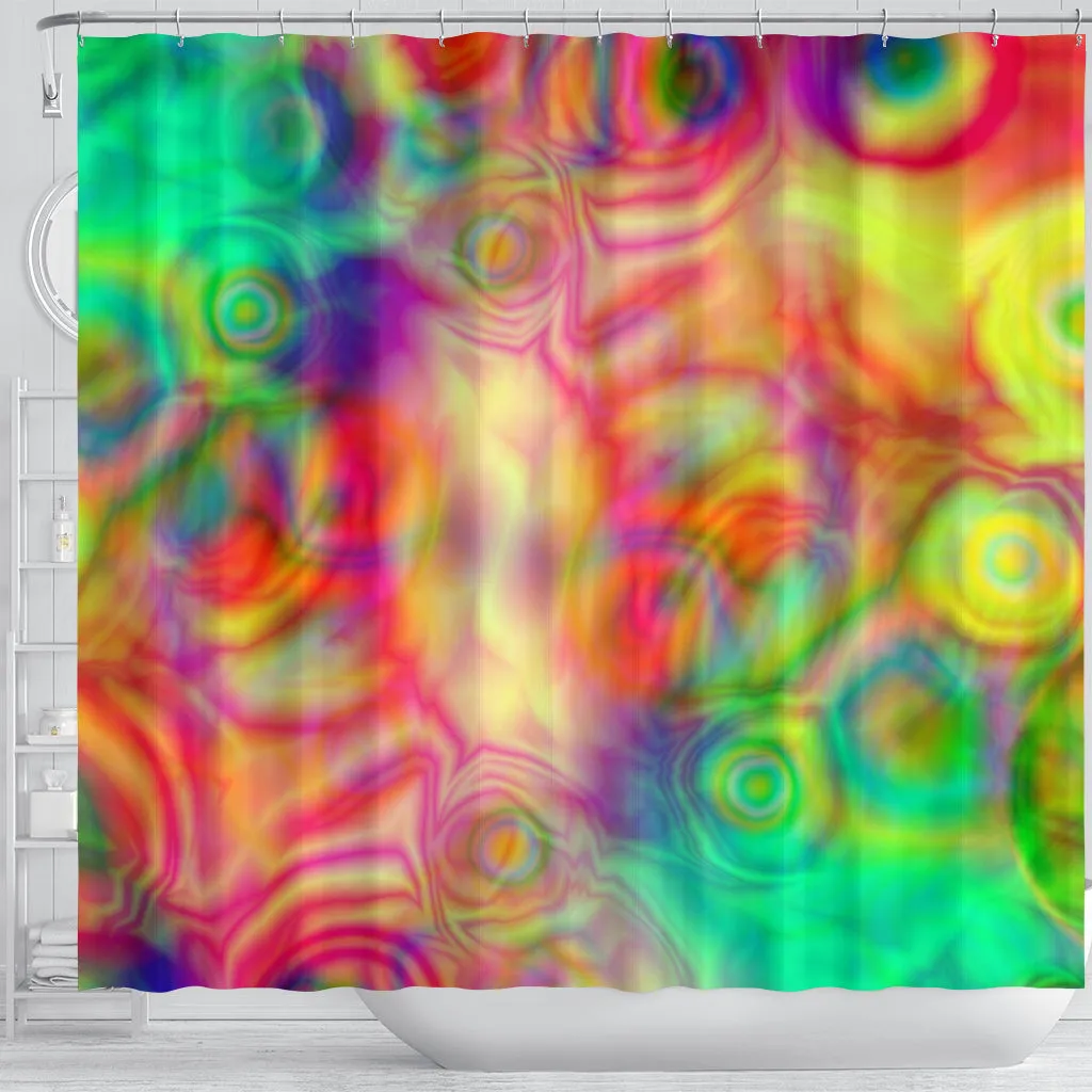 Psychedelic Energetic Flow Shower Curtain | Yantrart